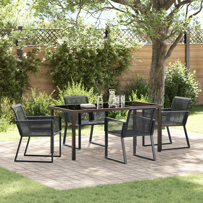 4 - Person Patio Dining Set with, 73cm H x 160cm W x 80cm D