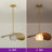 1-Light Modern Geometric Gold Pendant Light with Aluminum and 3D-Printed Shades (Set of 2)
