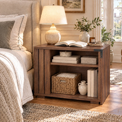 Table basse moderne avec plateau amovible et grand espace de rangement. Table centrale contemporaine pour salon, chambre et bureau, noyer.