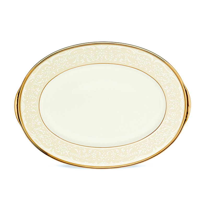 Plateau ovale Noritake White Palace, 16 po, 14 po