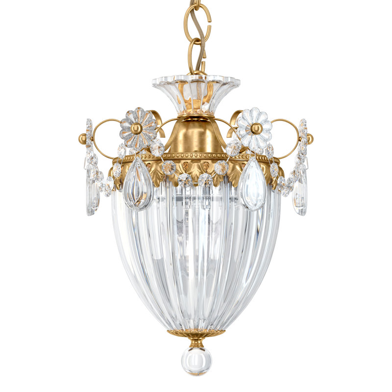 Bagatelle Pendant, Heirloom Gold, Clear Heritage Crystal, 9.5" H x 8" W x 8" D