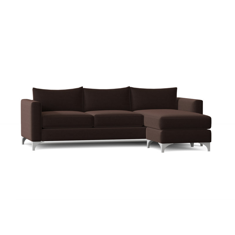 Canapé et chaise longue réversible avec repose-pieds de 87 po Vess, Noyer Akiko