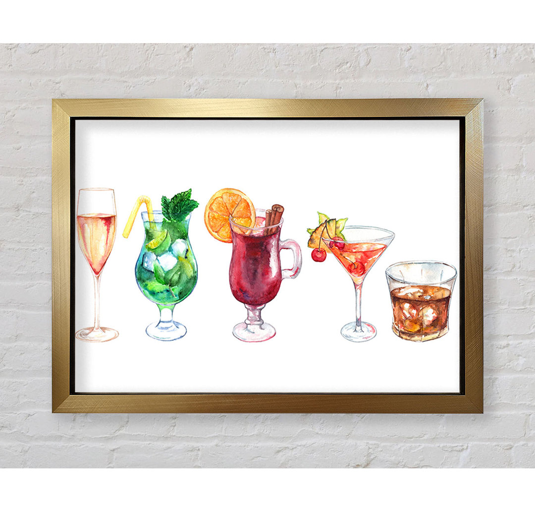 Cocktails Of Summer - Einzelne Bilderrahmen Kunstdrucke