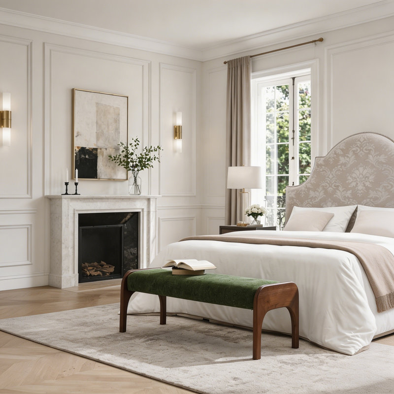 Banc long rembourré 50,25 po, Green