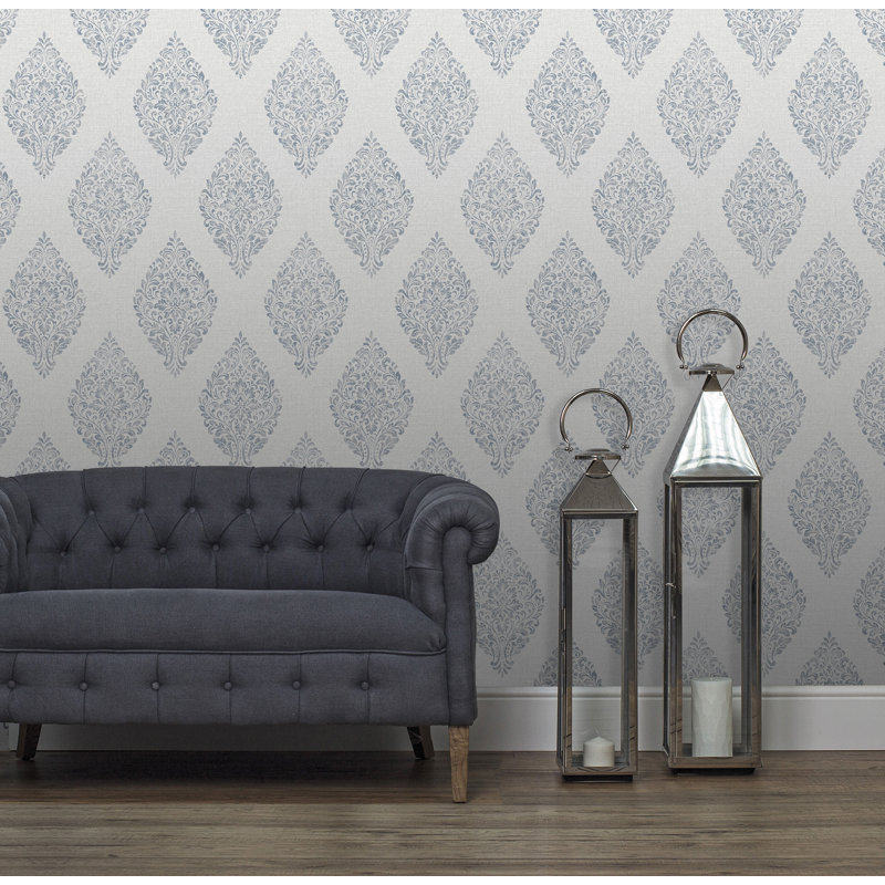  Rouleau de papier peint L 33 pi x l 20,5 po Medallion, Gris clair