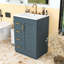 Meuble-lavabo compact de 24 pouces avec lavabo en céramique intégré et 3 tiroirs à fermeture en douceur-130183126