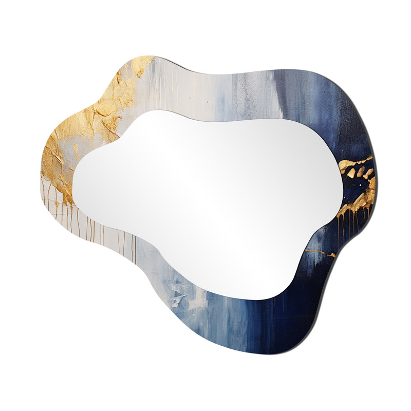 Waves Of Joy Minimal Nova - bleu et or III, 25 po x 28 po