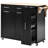 Modern Kitchen Storage With 3 Tier Pull Out Cabinet & Metal Handle, Black Island Soft-Close Hinge,-62118331