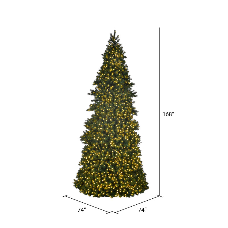 Artificial Christmas Tree with Lights, Clear/White, 14'