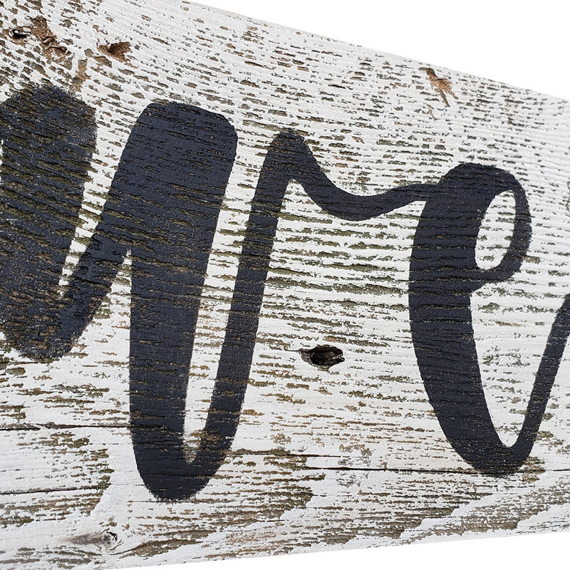 Décoration murale enseigne welcome, H 5,5 po x l 24 po x P 0,5 po, Blanc