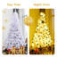 Arbre de Noël à charnière 6 pi avec support en métal, blanc-398381471