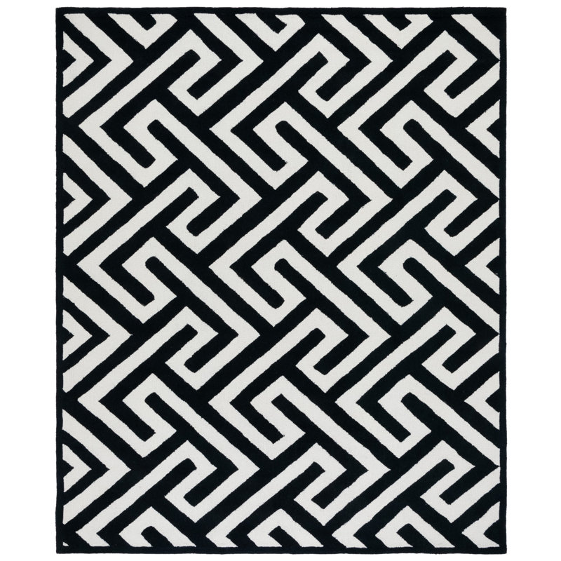 Emer Hand Hooked Performance Geometric Rug, Rectangle 8' x 10'