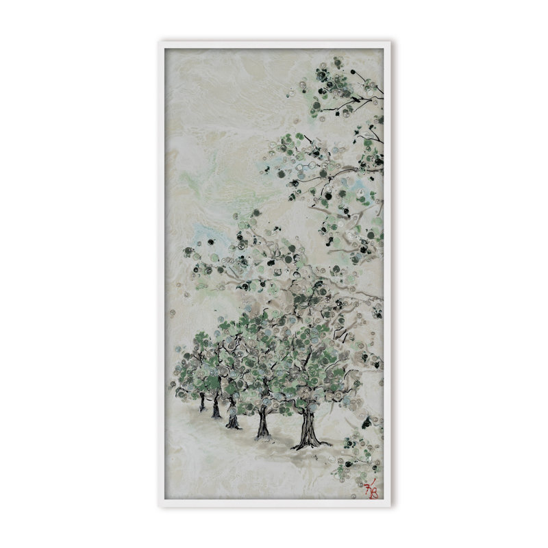 Nature Inspired "Budding Spring" Canvas Wall Art By , 16" H x 8" W x 1.125" D, Black, Framed Print