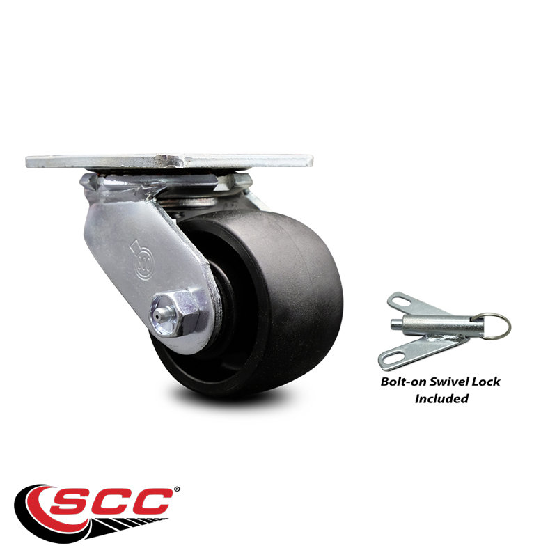 3.25 Inch Glass Filled Nylon Swivel Caster with Roller Bearing and Swivel Lock