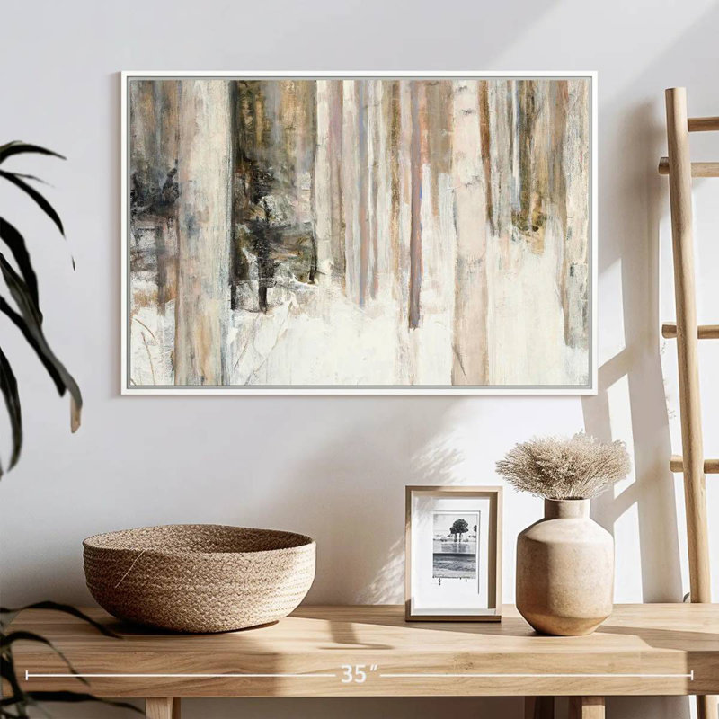 Lumière chaude d'hiver II, 25 po x 17 po, Cadre flottant blanc
