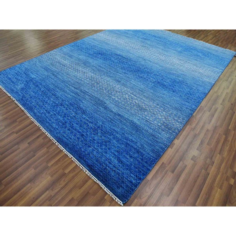 Sier One-of-a-Kind Rectangle 9'2" X 12'2" New Age Area Rug in Blue
