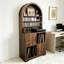 Armoire audio arquée Mid-Century, rangement pour disques vinyles avec portes et support pour tourne-disque