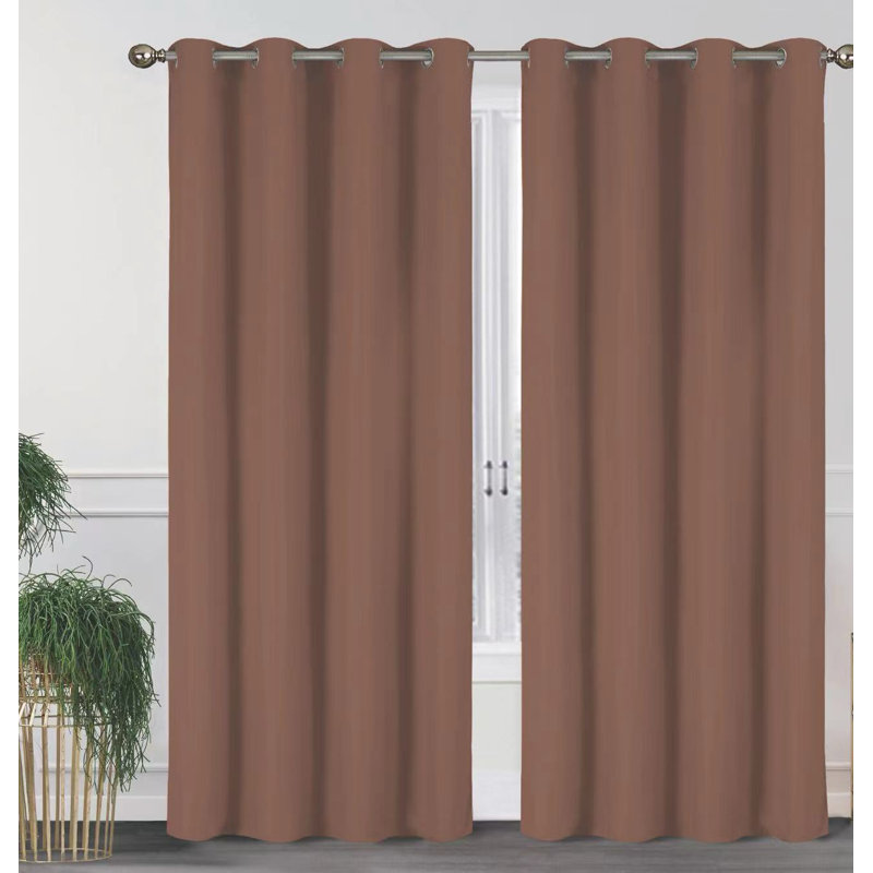 Paire de rideaux occultant avec œillets 54 po x 84 po, Café, L 54 po x L 84 po