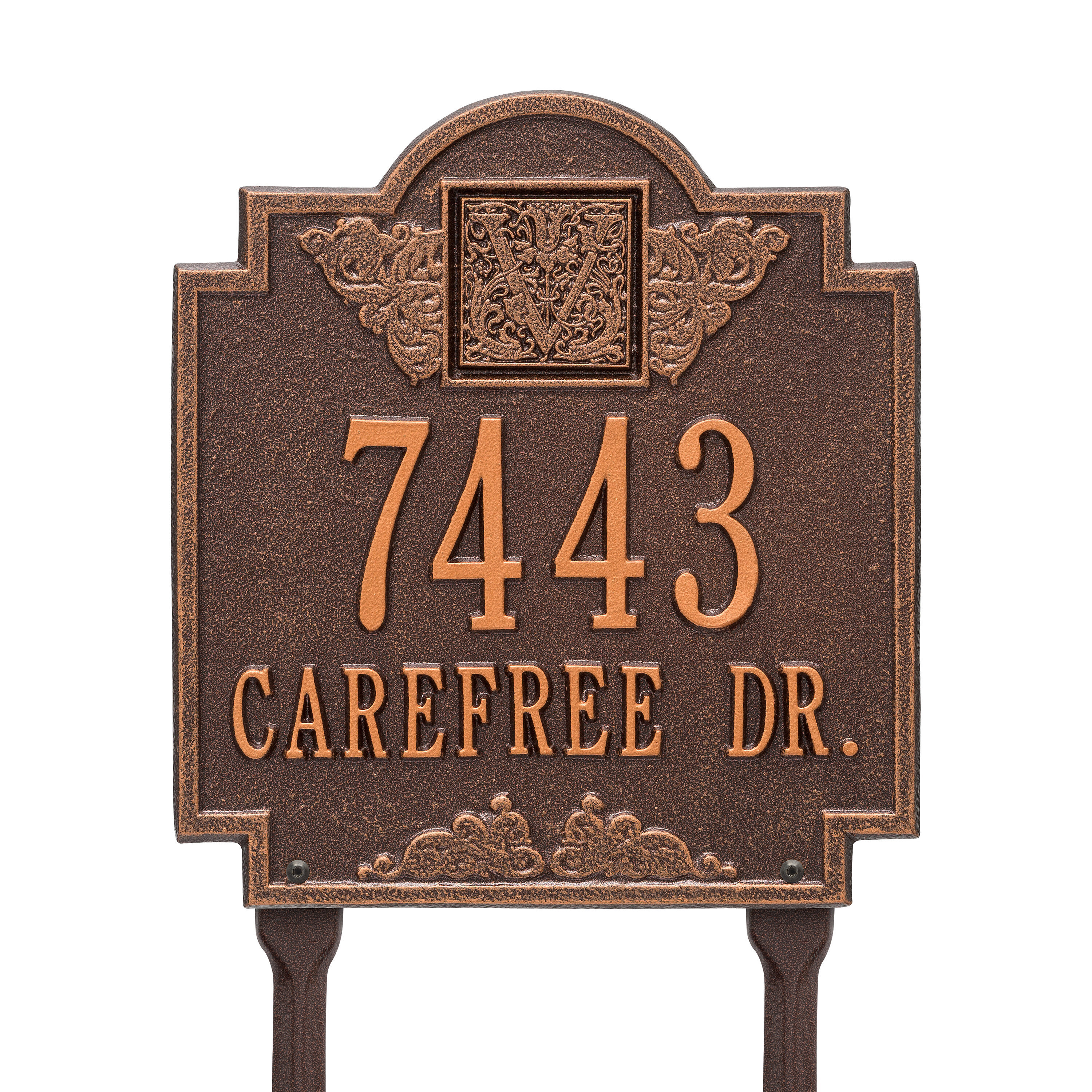 Whitehall Products Monogram 2-Line Lawn Address Sign & Reviews | Wayfair