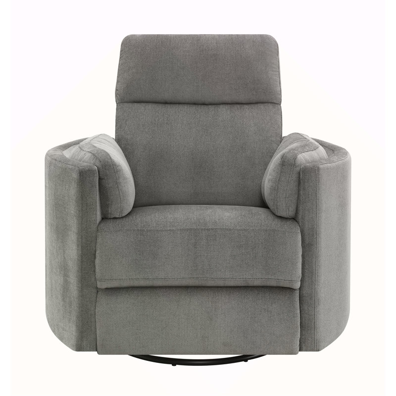 Versatile And Comfortable Swivel Glider Recliner For Relaxation, Charcoal Chenille