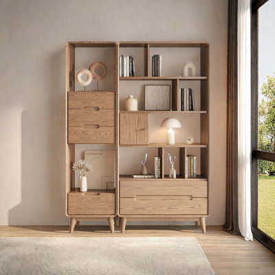 Bibliothèque moderne en bois massif de style simple
