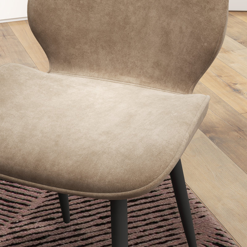Hopkint 47cm H Velvet Upholstered Side Chair, Brown