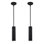 Mini-luminaire suspendu moderne 1 lumière noir mat avec abat-jour cylindrique en métal