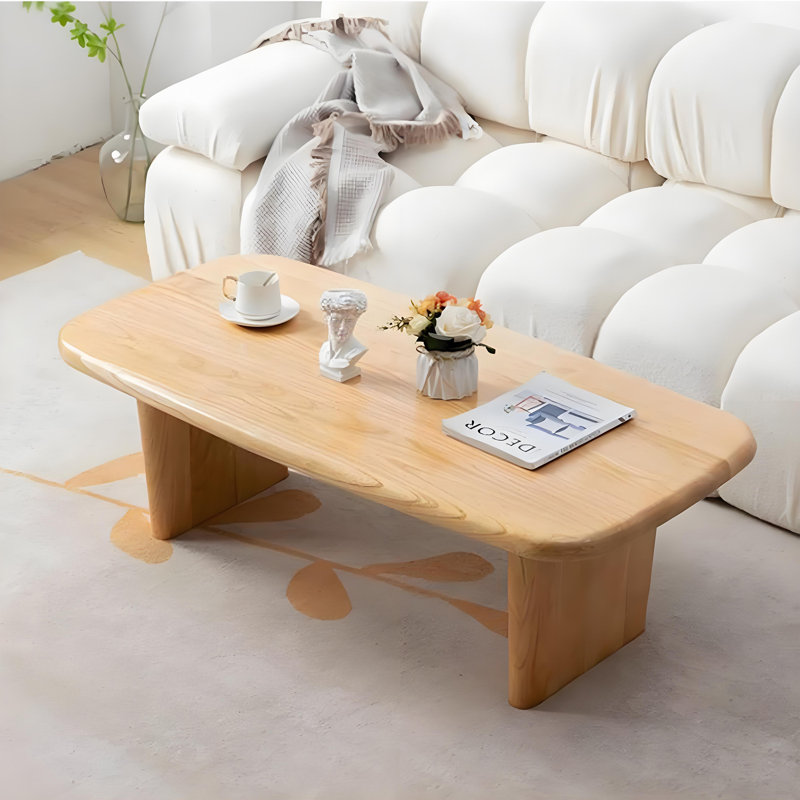 Table basse en bois de style nordique., H 15,7 po x L 55 po x l 27,5 po