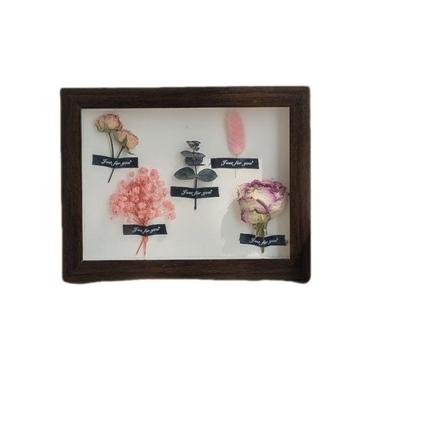 Wooden Dried Flower Photo Frame Dried Flower Display Stand 5 x10 Shadow  Box Display Area with Hangable and Standable for Showcase Photos Wedding