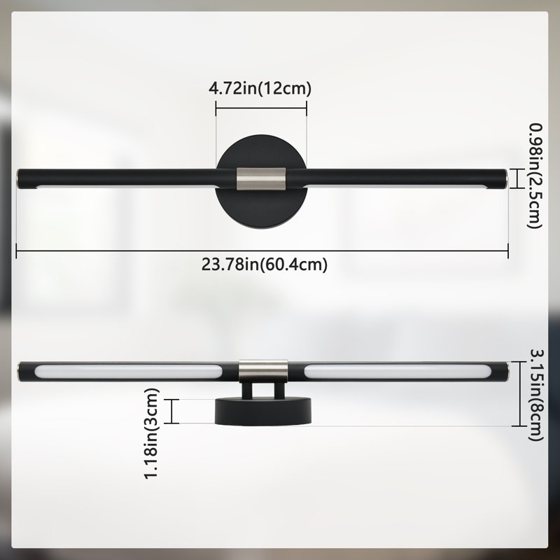 24" Dimmable LED Bath Bar, Nickel