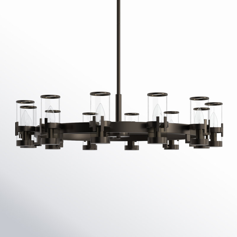 Reeve 12 - Light Unique Wagon Wheel Chandelier, Black Oxide