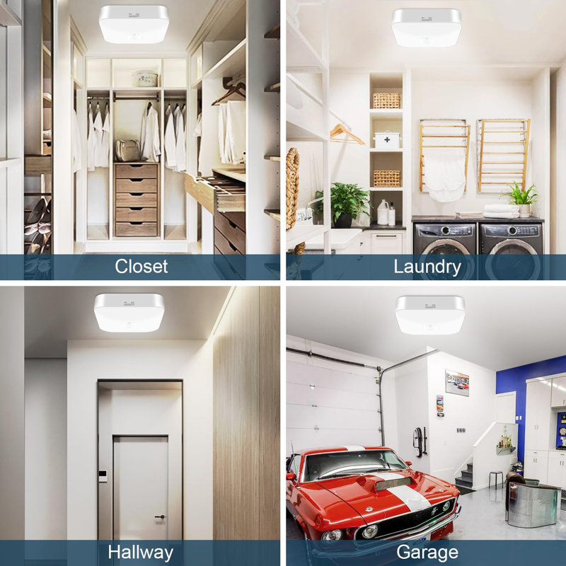 Motion Sensor Rechargeable Ceiling Light Indoor With Remote, Wireless Battery Operated Rechargeable Sensor Light For Closet, Garage, Hallway, 3000K-6000K Battery Powered Shower Lights