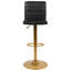 Tabouret de bar à hauteur réglable en vinyle avec dossier à coutures horizontales Clift-128921555-128921558