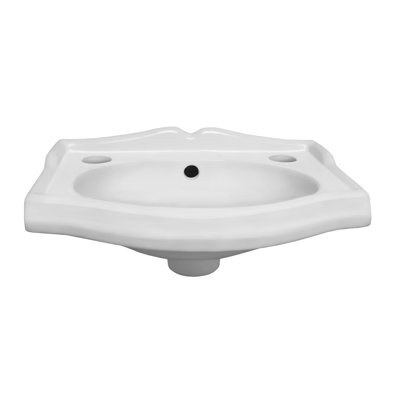 Isabella White Vitreous China Rectangular Wall Mount Bathroom Sink with Overflow