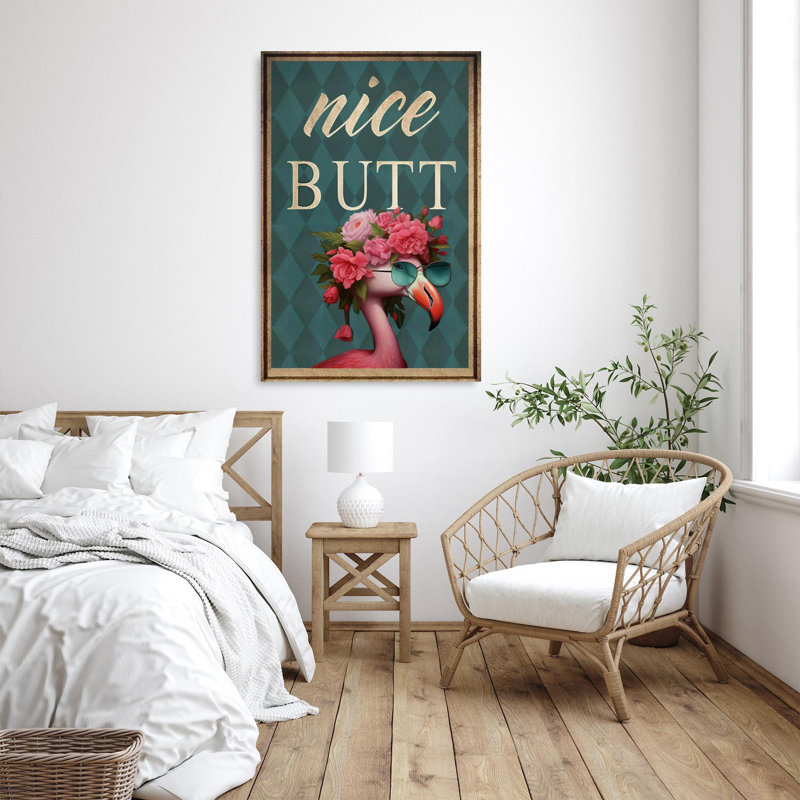 " Flamingo Nice Butt ", 36" H x 24" W x 1.25" D