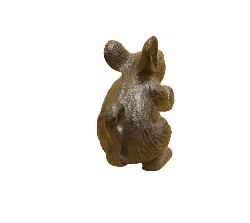 Cast Iron Mouse Weighted Floor Stop, Brown