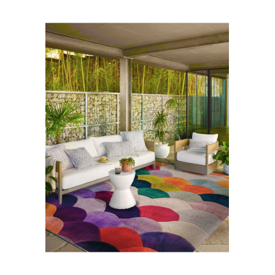 Tapis décoratif lavable à la machine multicolore Paris