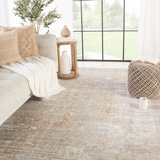 Tapis beige à motif abstrait Abery