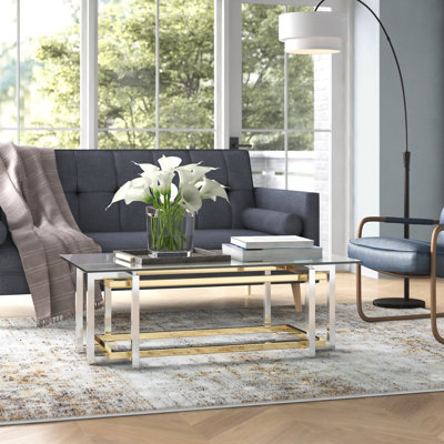 Temple Cloud Glass Top Coffee Table