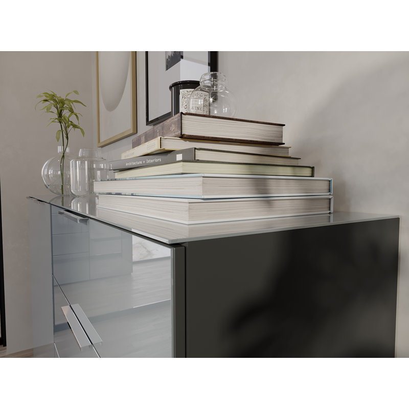 Abbygail 184cm Sideboard, Graphite/Silver Grey