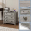 Ensemble de commode de chambre 2 pièces - grande commode 6 tiroirs et table de chevet 3 tiroirs l 26,7 po avec station de charge, gris délavé