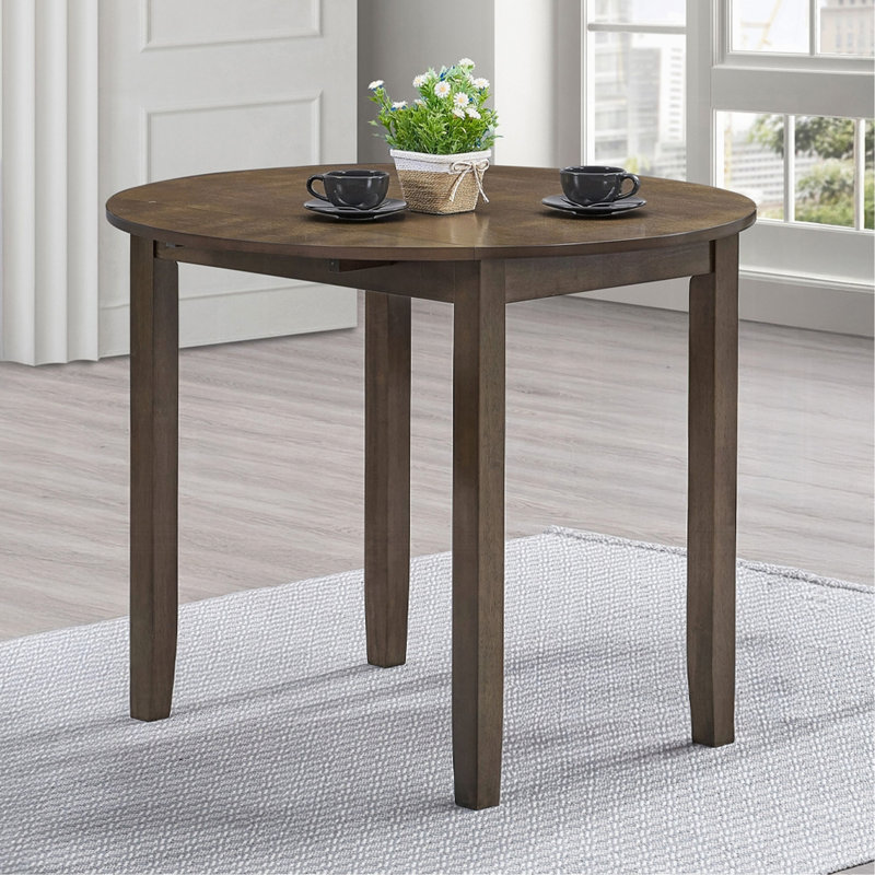 Table de salle à manger ronde et chaises d'appoint en noyer 3 pièces