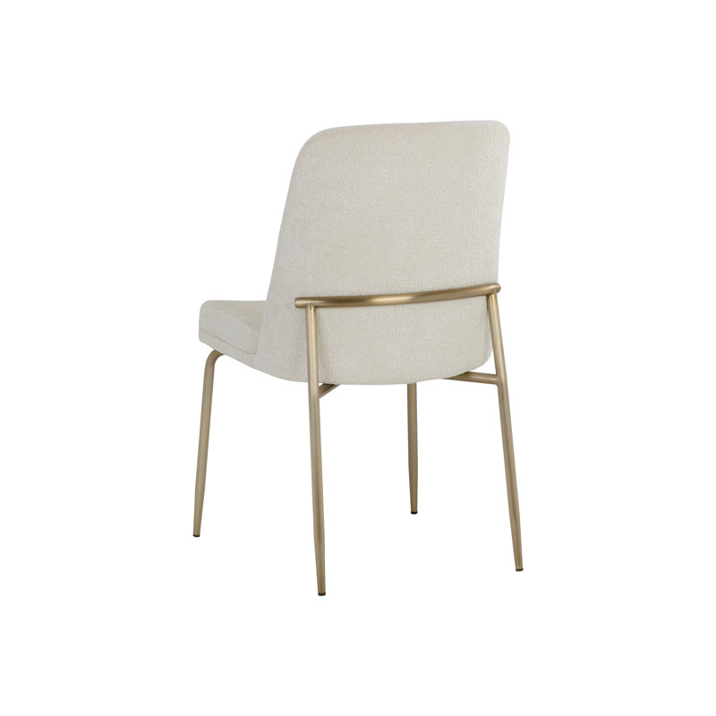 Zeke Upholstered Dining Chair, Antique Brass, Green