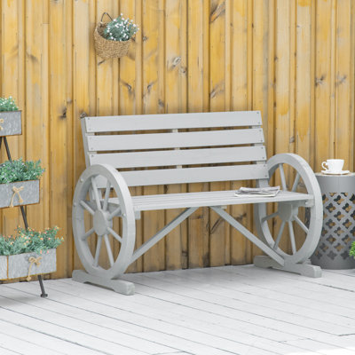 Banc à roulettes en bois Outsunny