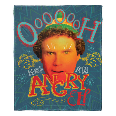 Warner Bros. Elf Angry Elf Silk Touch Throw Blanket, Funny Holiday Blanket, 50x60 Inches