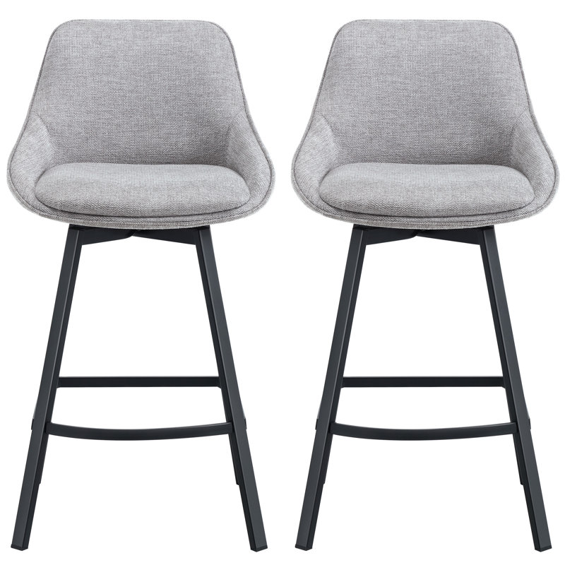 Absalom 65cm Swivel Bar Stool, Grey