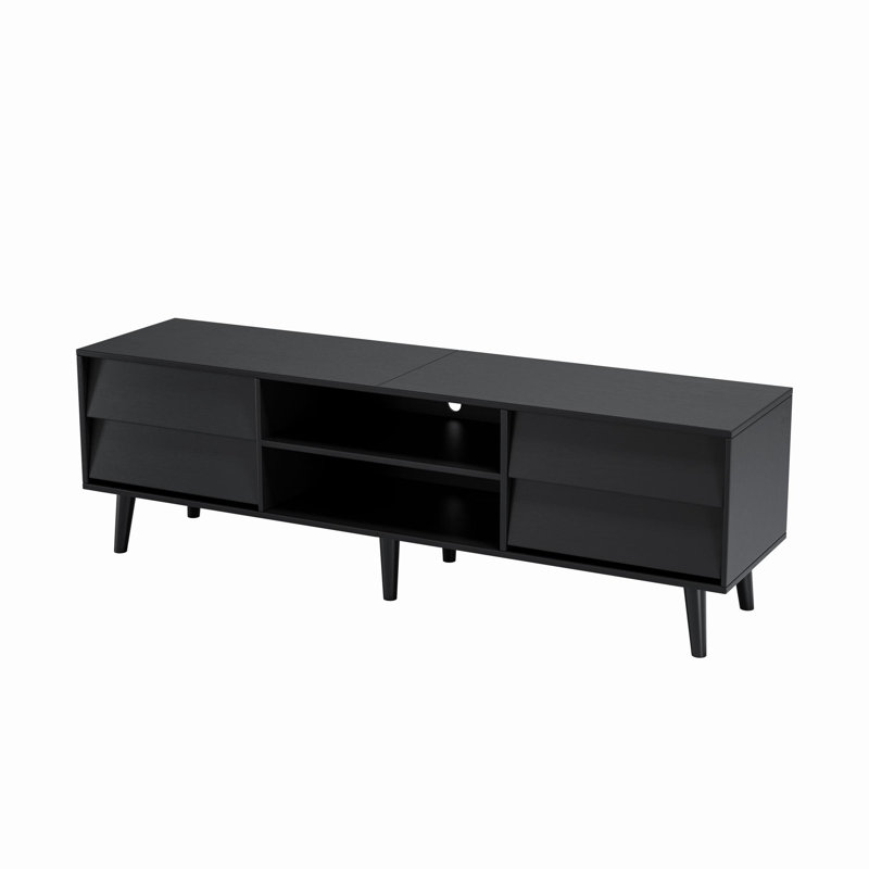 Emilyann 63-inch Faux Wood TV Stand, Black
