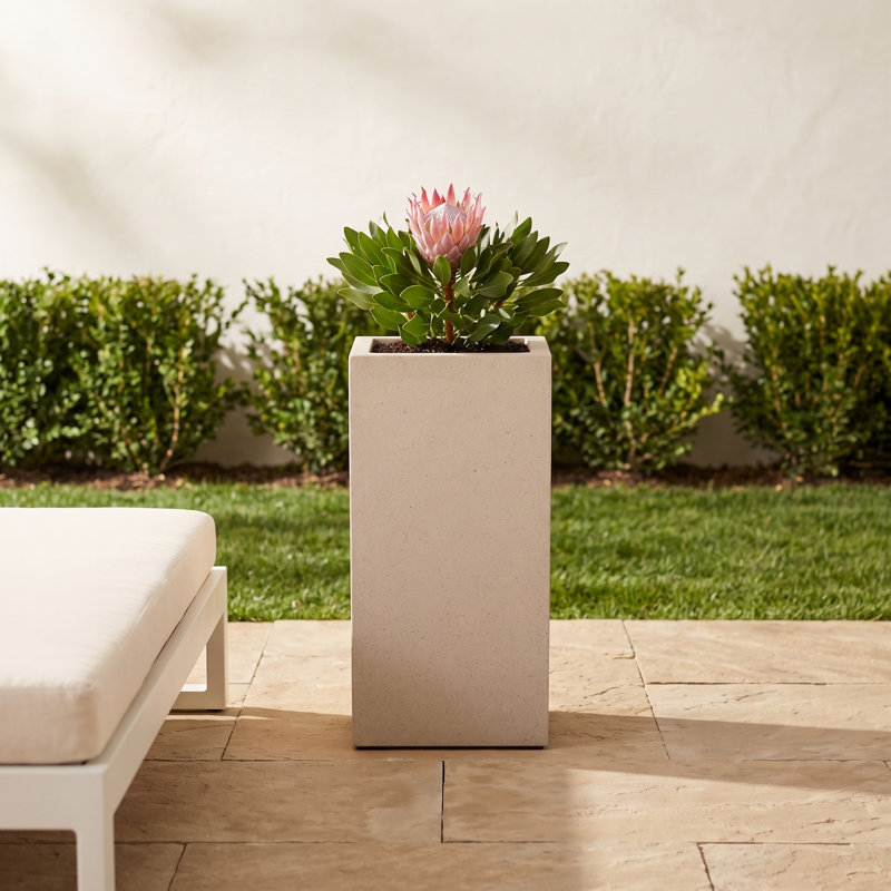 Powell Pedestal Planter, Beige