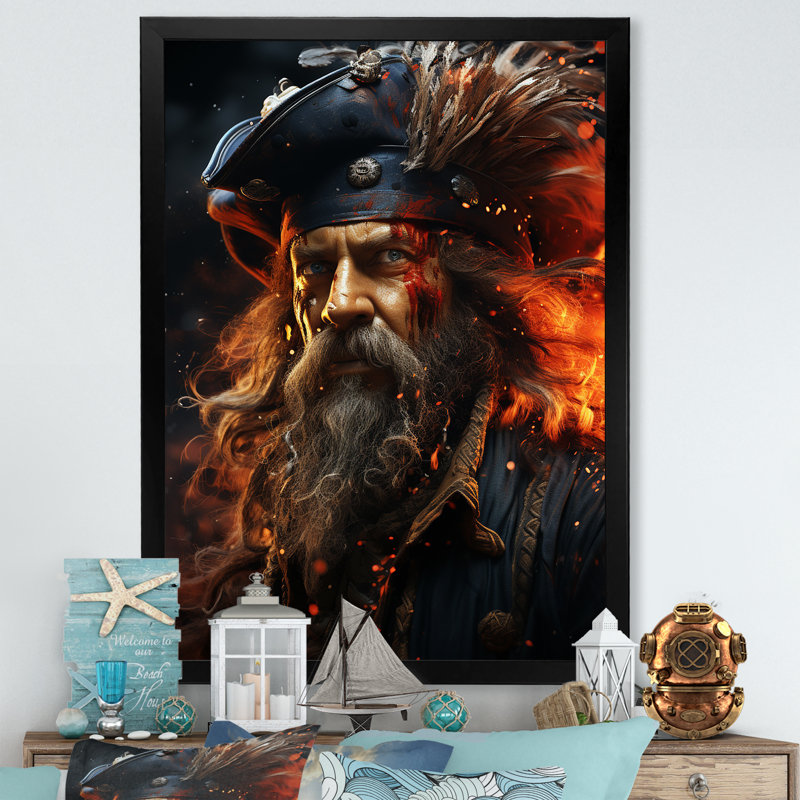 «Pirates Corsairs Fery Courage I» sur toile, Cadre photo noir, H 20 po x l 12 po x P 1 po