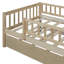 Lit de jour simple avec couchette et garde-corps en bois naturel - Stable-130040727-130040730